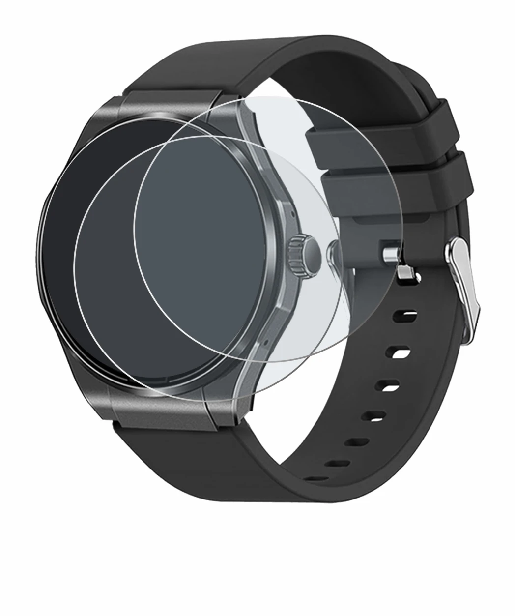 Image of the device Knauermann Pro 3 2024 (round) with a wide variety of screen protectors.