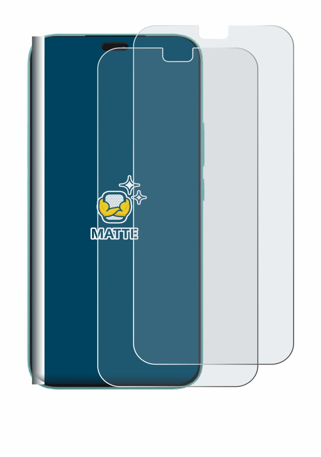 Image of the device Honor 400 Lite with a wide variety of screen protectors.