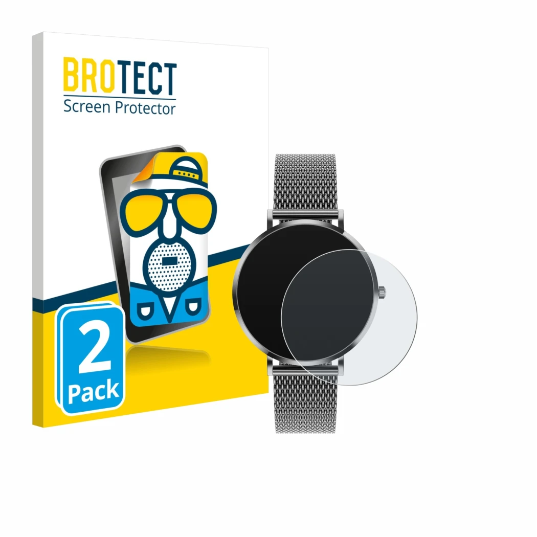 Front side of a product packaging with the brand logo BROTECT. Next to it is the device Pireware Amory 5 shown with the corres