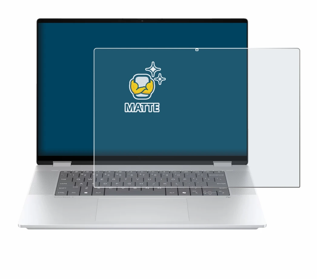 Image of the device HP OmniBook X Flip 16-aX with a wide variety of screen protectors.