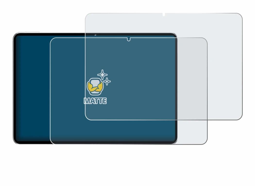 Image of the device Nubia Pad Pro with a wide variety of screen protectors.