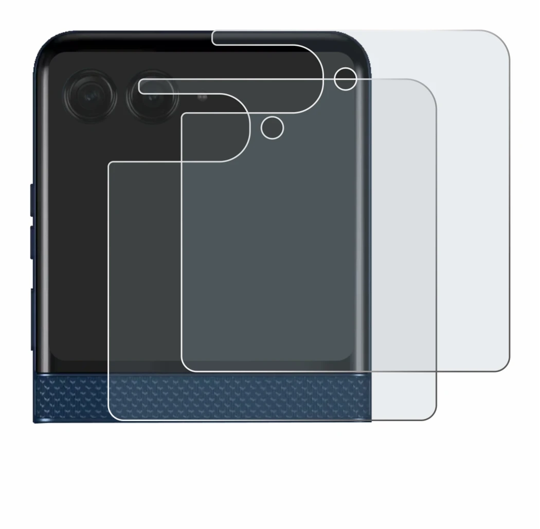 Image of the device Motorola Razr 60 (Back display) with a wide variety of screen protectors.