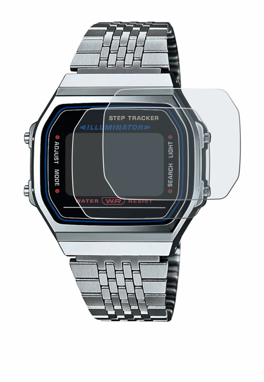 Image of the device Casio iconic ABL-100WE-1A with a wide variety of screen protectors.