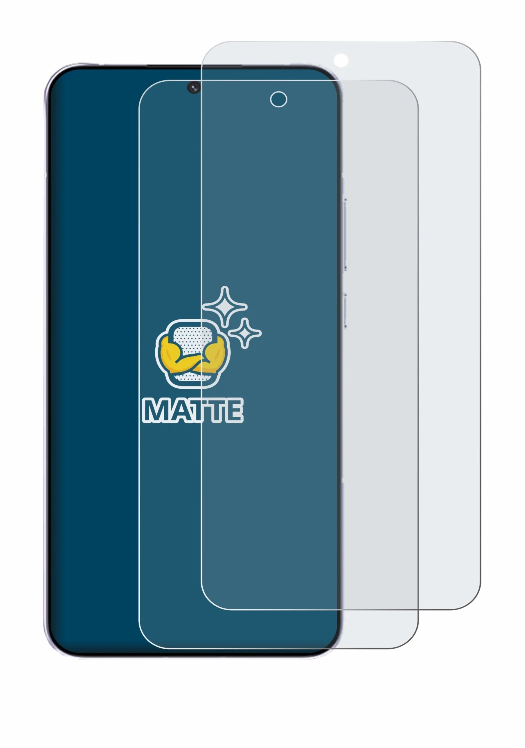 Image of the device Oppo Reno 14 Pro with a wide variety of screen protectors.