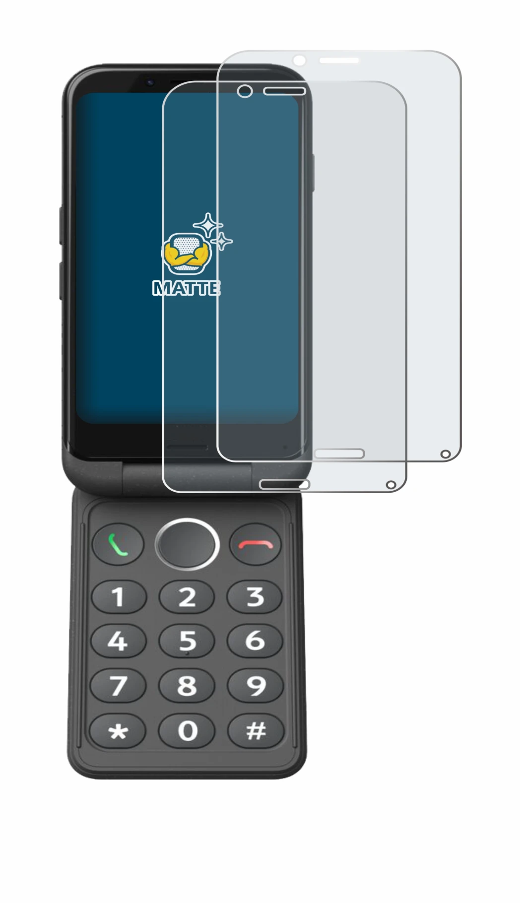 Image of the device Doro Aurora A20 with a wide variety of screen protectors.