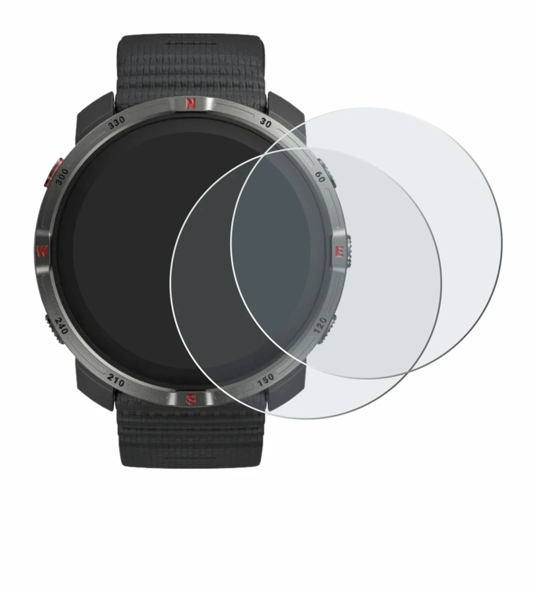 Image of the device Polar Grit X2 with a wide variety of screen protectors.