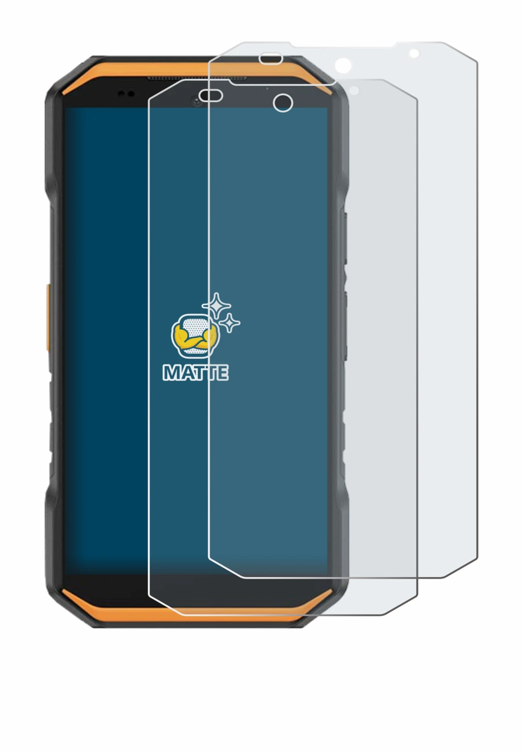 Image of the device Ulefone Armor X32 Pro with a wide variety of screen protectors.