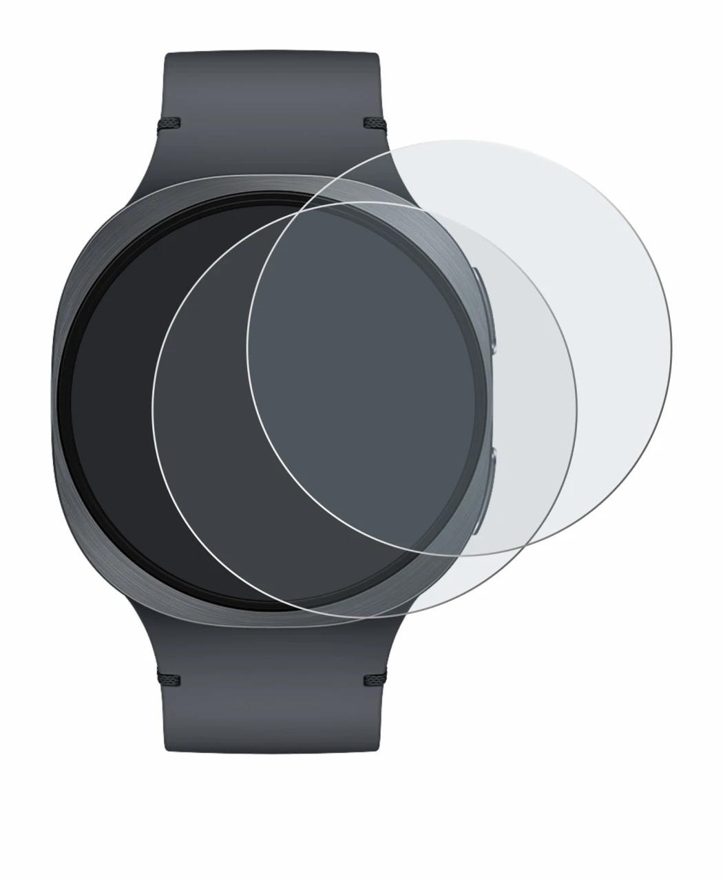 Image of the device Samsung Galaxy Watch 8 (44 mm) with a wide variety of screen protectors.