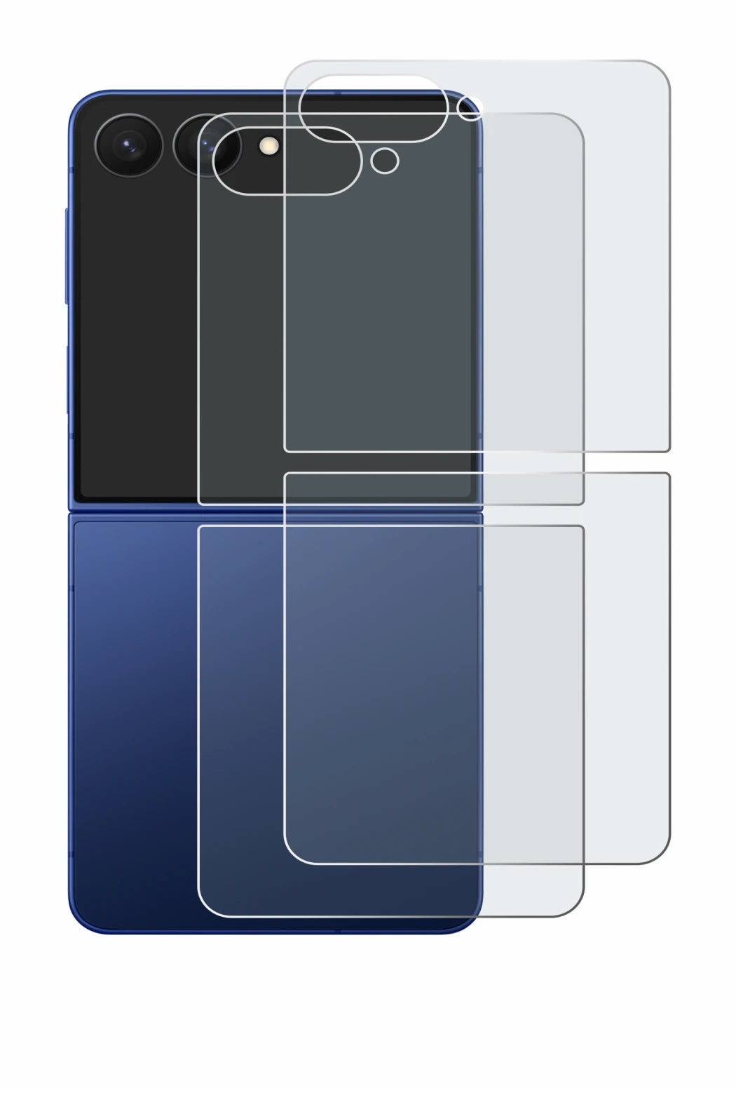 Image of the device Samsung Galaxy Z Flip 7 (Back) with a wide variety of screen protectors.