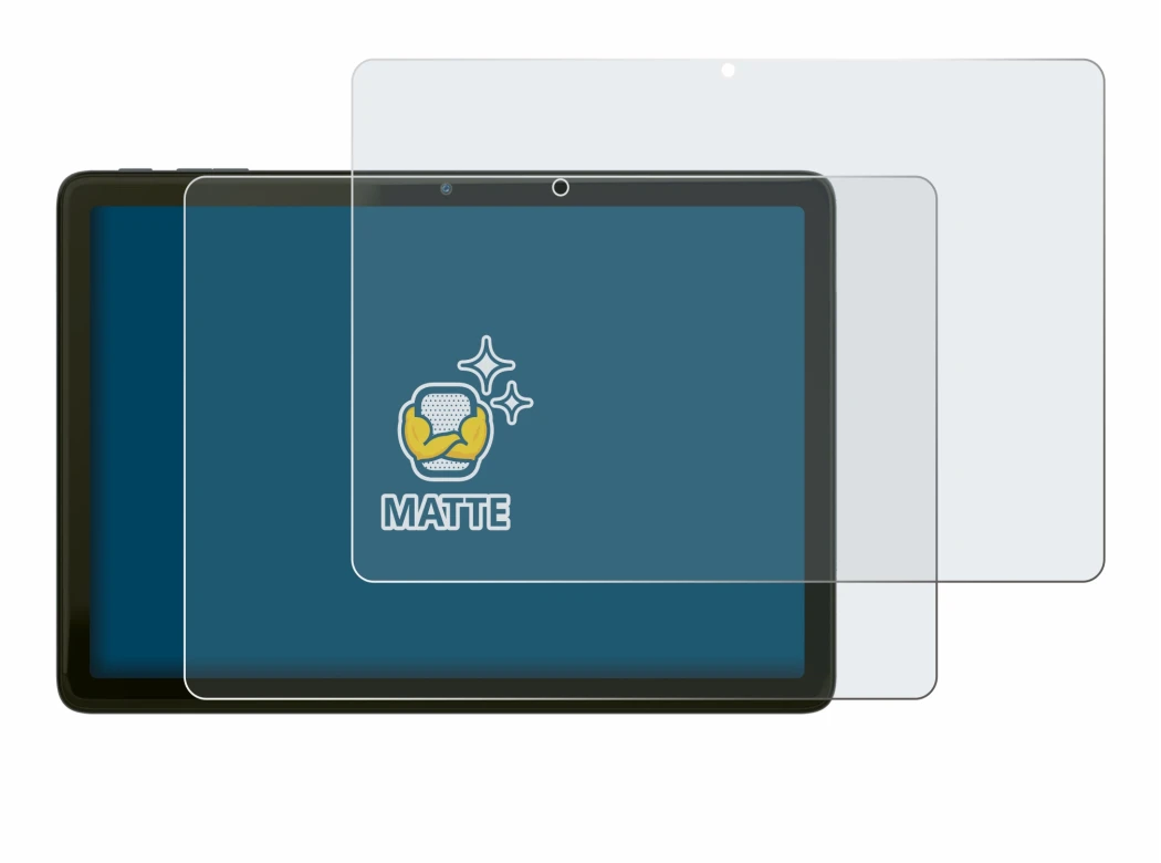 Image of the device VALE Tablet V10A with a wide variety of screen protectors.