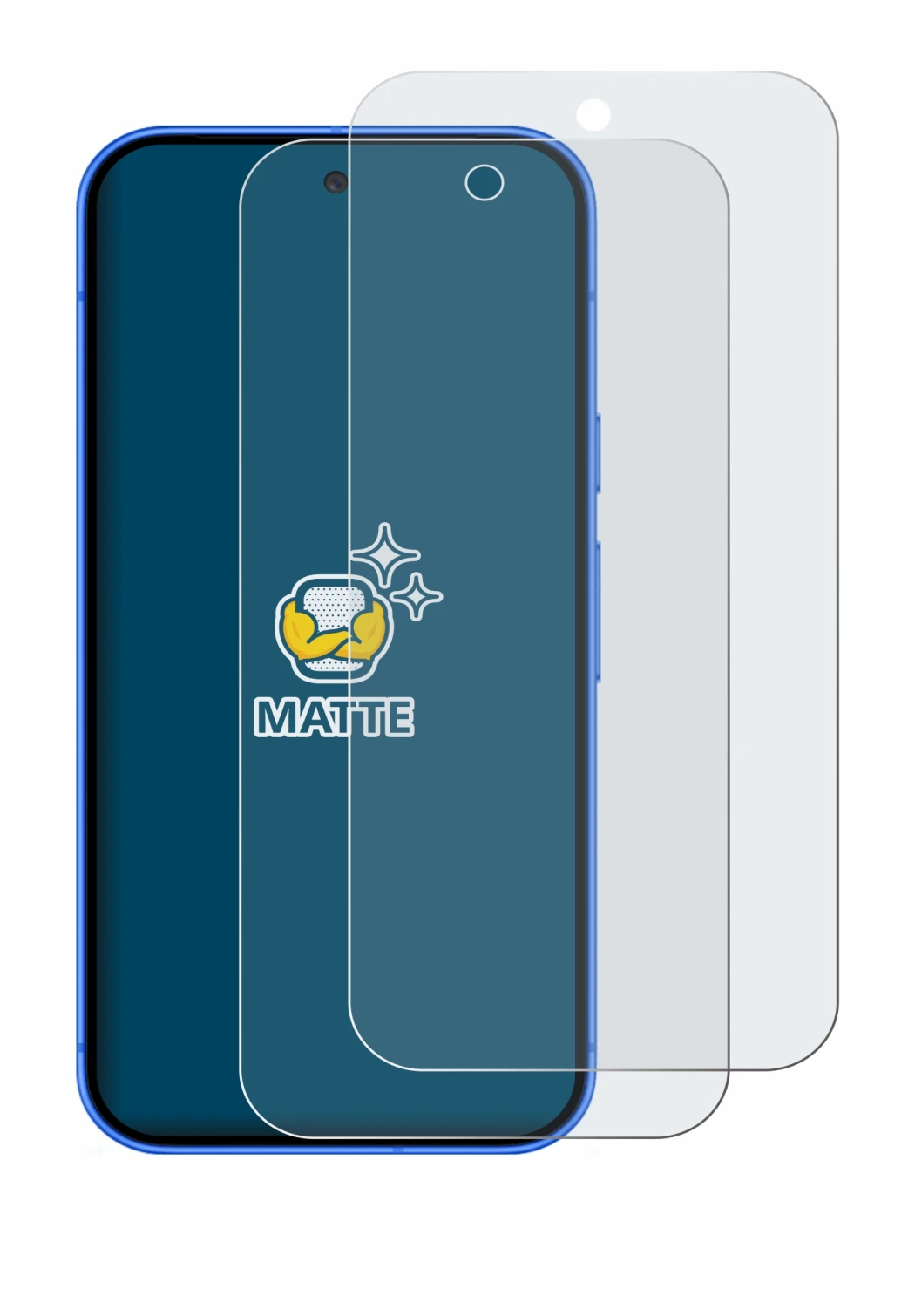 Image of the device Google Pixel 10 with a wide variety of screen protectors.