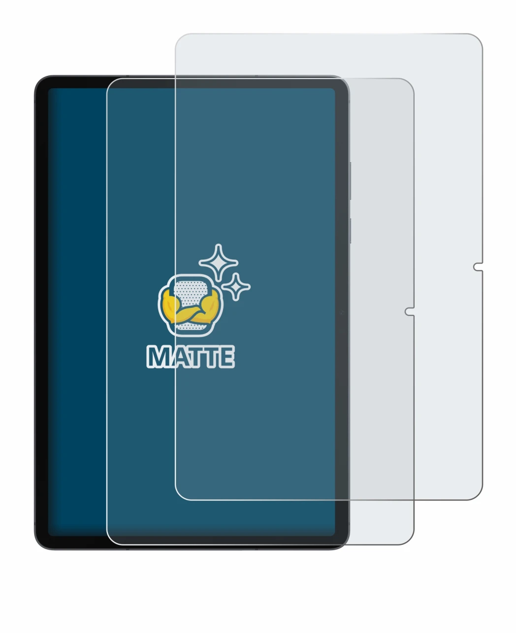 Image of the device Samsung Galaxy Tab S11 (portrait) with a wide variety of screen protectors.