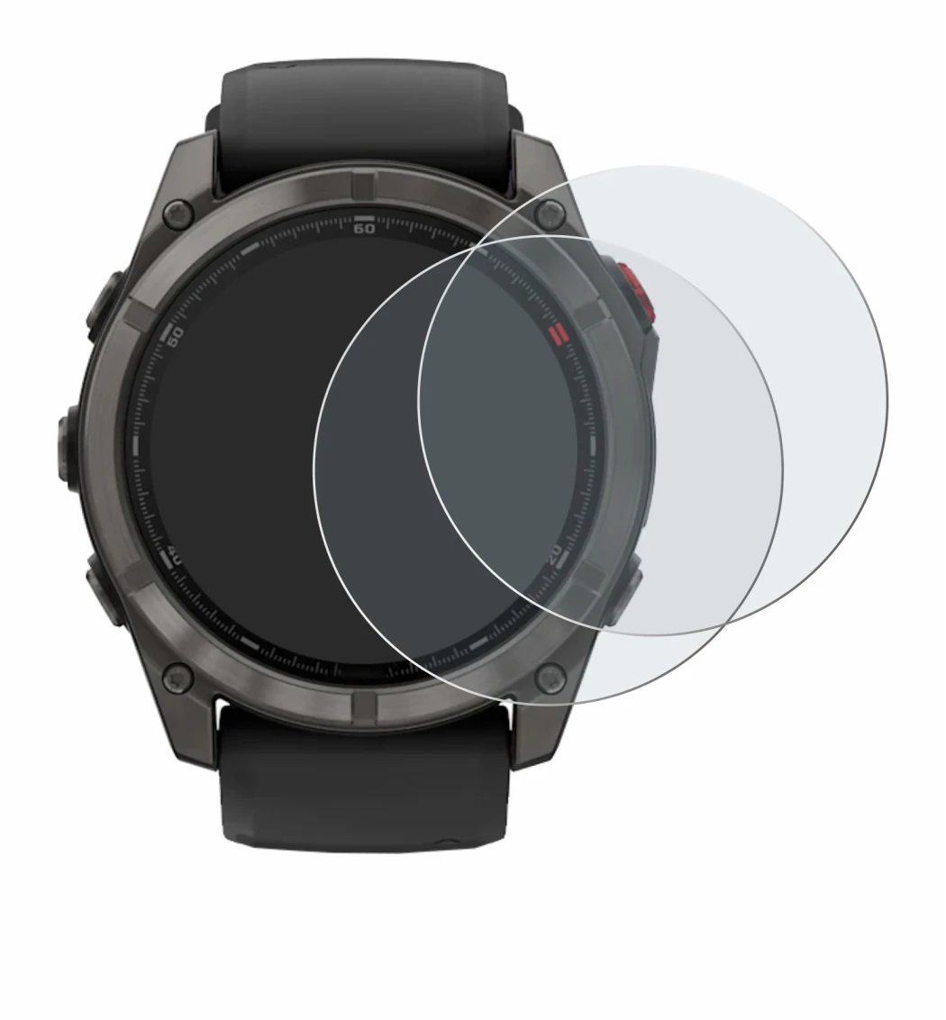 Image of the device Garmin Fenix 8 Pro AMOLED (51 mm) with a wide variety of screen protectors.