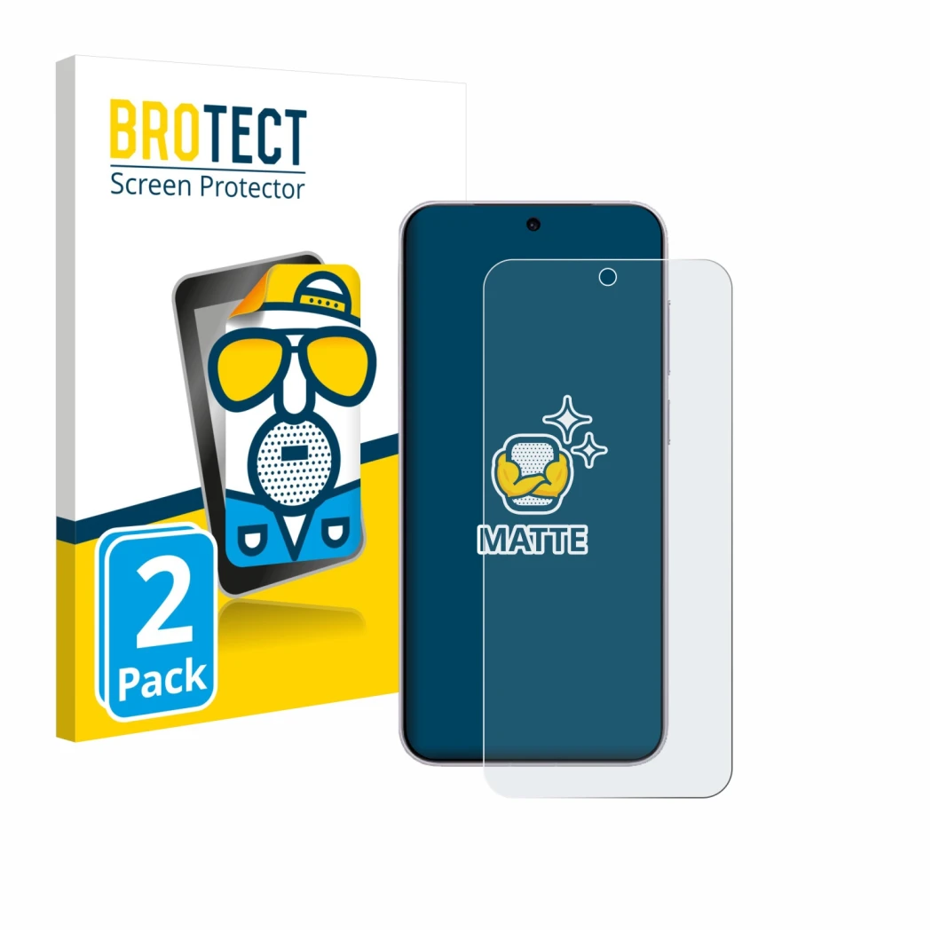 Front side of a product packaging with the brand logo BROTECT. Next to it is the device Vivo X300 shown with the corresponding