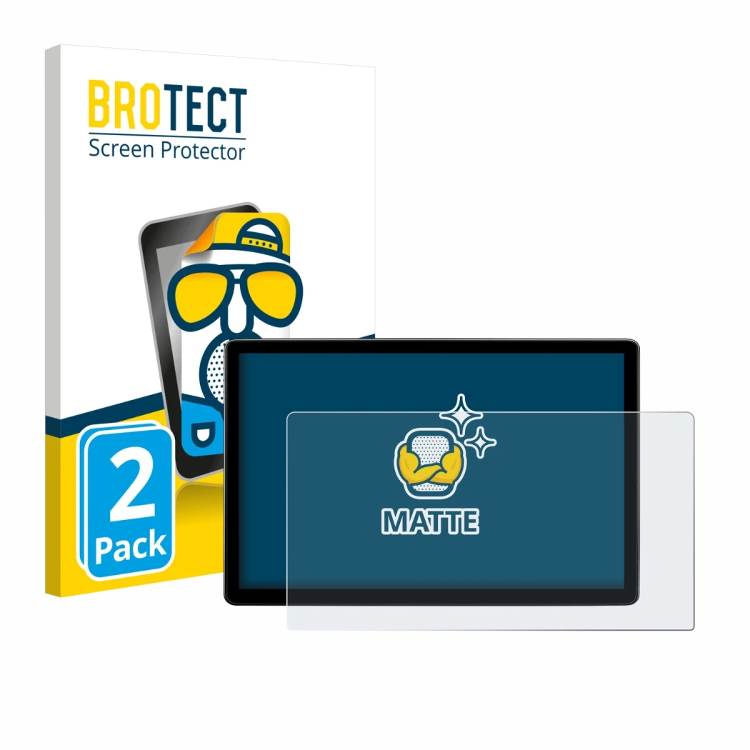 Front side of a product packaging with the brand logo BROTECT. Next to it is the device Skoda Elroq 85 Sportline 2026 shown wi