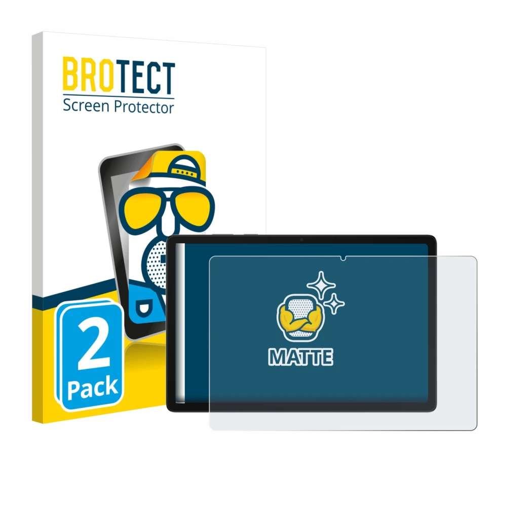 Front side of a product packaging with the brand logo BROTECT. Next to it is the device Samsung Galaxy Tab A11 Plus 5G 11