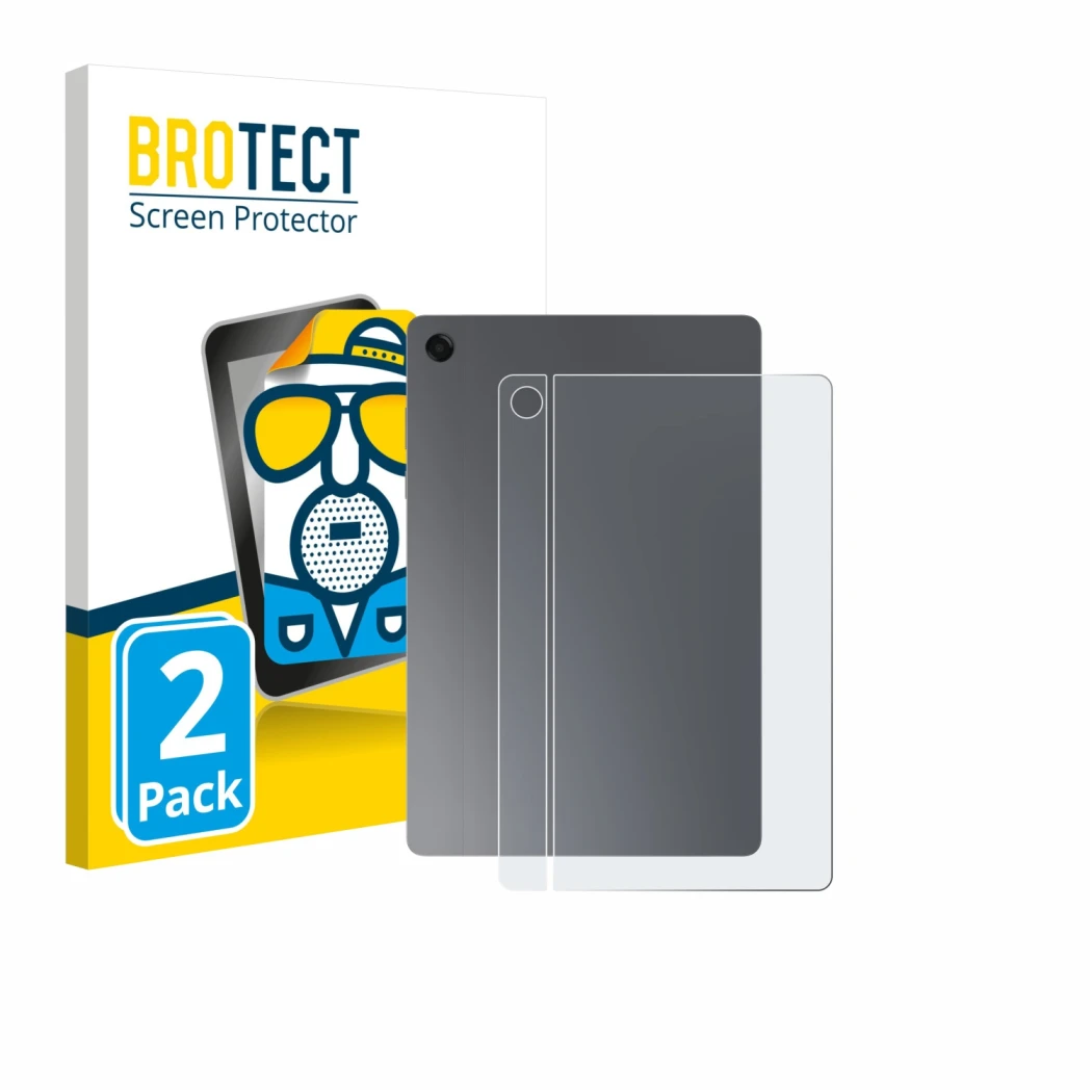 Front side of a product packaging with the brand logo BROTECT. Next to it is the device Samsung Galaxy Tab A11 Plus 5G 11