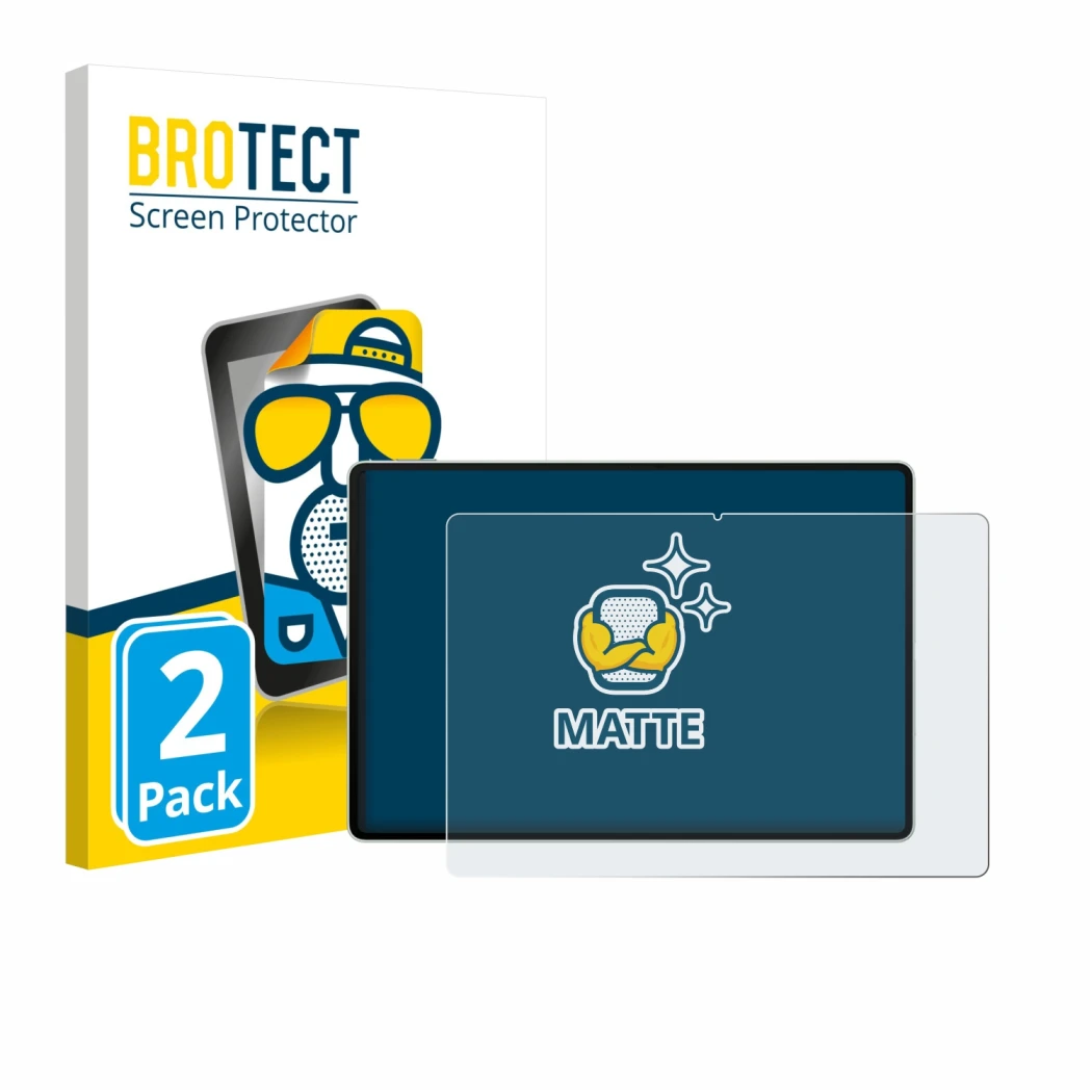 Front side of a product packaging with the brand logo BROTECT. Next to it is the device Huawei MatePad Pro 12.2
