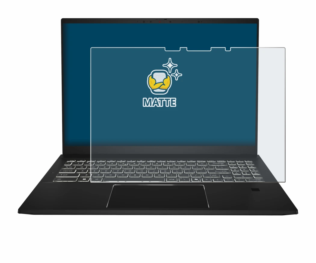 Image of the device MSI Summit A16 AI+ with a wide variety of screen protectors.