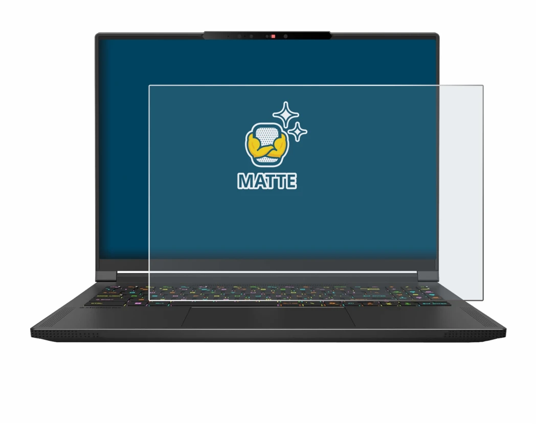 Image of the device MSI Stealth A16 AI+ with a wide variety of screen protectors.