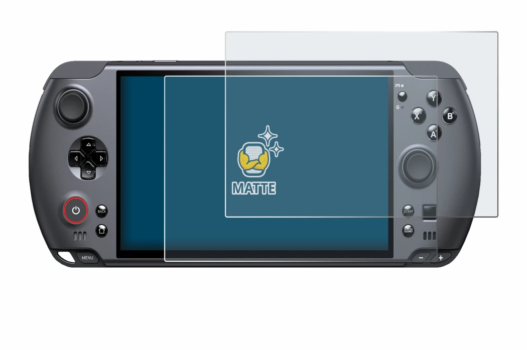 Image of the device GPD Win 5 with a wide variety of screen protectors.