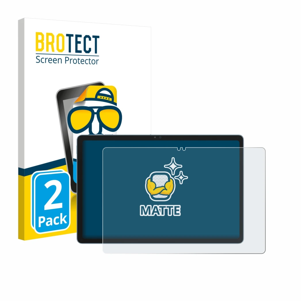 Front side of a product packaging with the brand logo BROTECT. Next to it is the device Blackview Zeno 10 shown with the corre