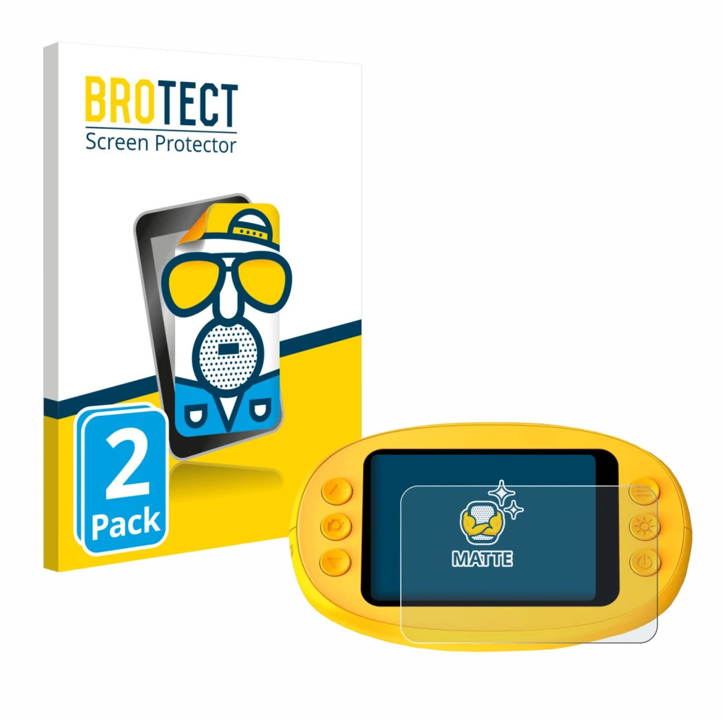 Front side of a product packaging with the brand logo BROTECT. Next to it is the device Ashfly inskam 382 shown with the corre