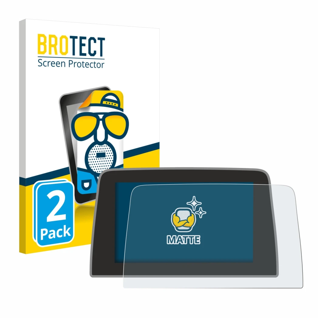 Front side of a product packaging with the brand logo BROTECT. Next to it is the device Ford Puma 2019 - 2023 shown with the c