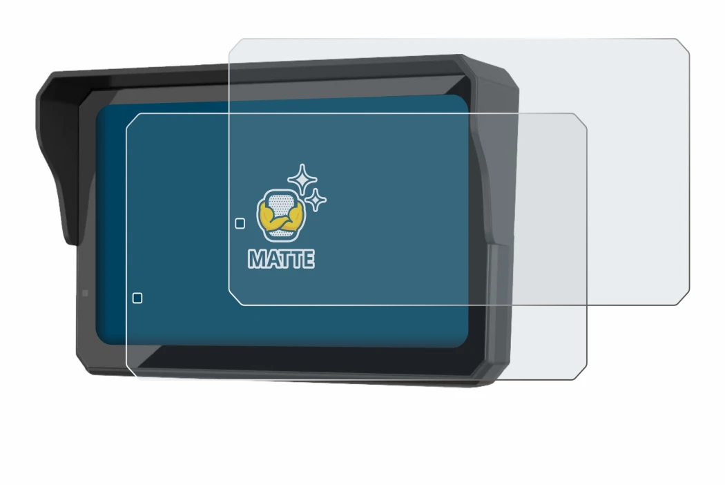 Image of the device Carpuride W602BS with a wide variety of screen protectors.