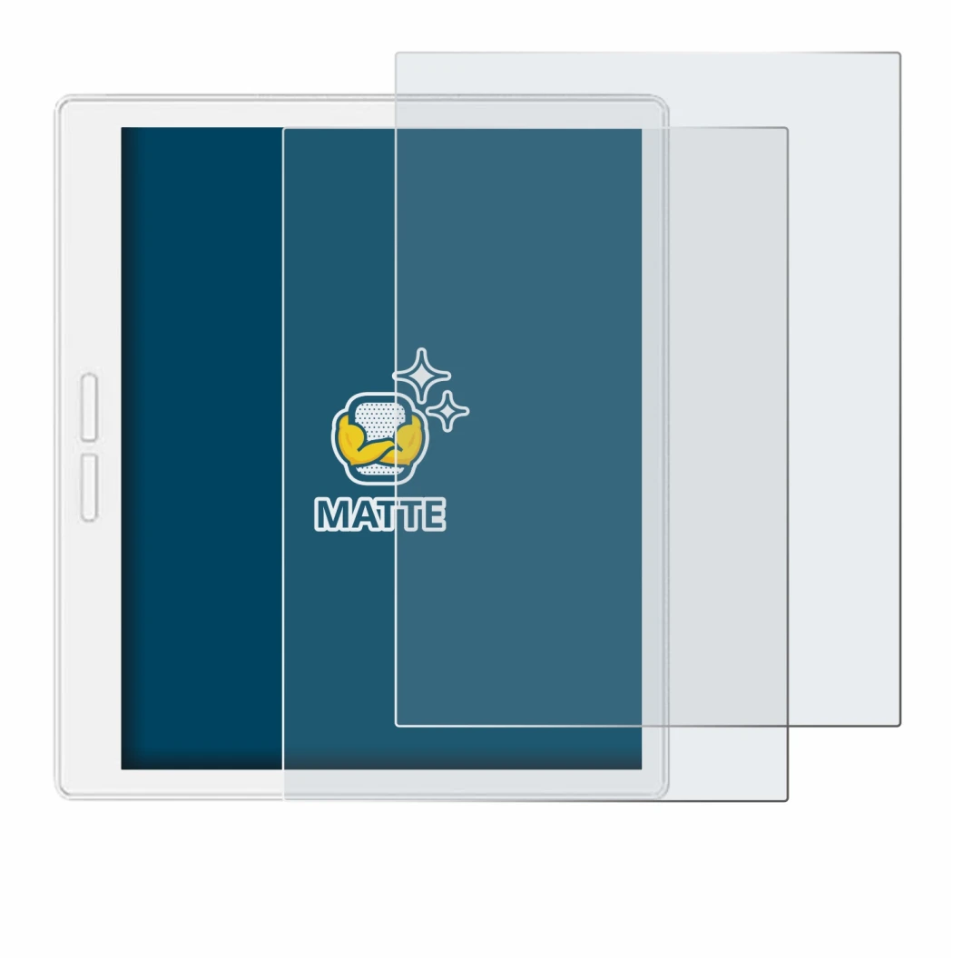 Image of the device Bigme B751C-S with a wide variety of screen protectors.