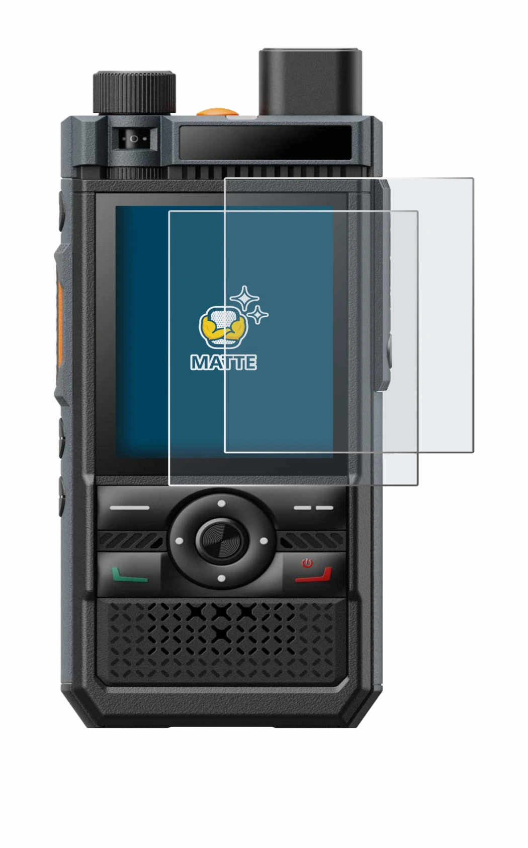 Image of the device Hytera P50 with a wide variety of screen protectors.