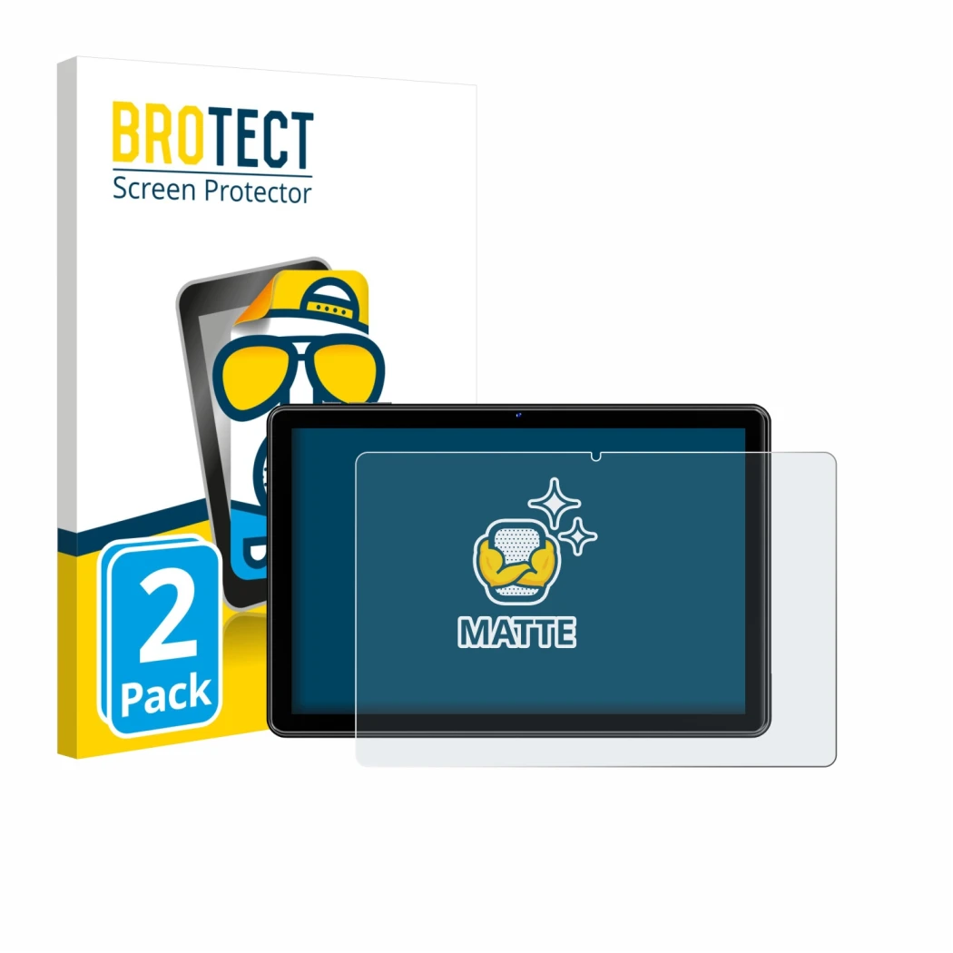 Front side of a product packaging with the brand logo BROTECT. Next to it is the device Hasskya K30/K50/K70 10.1