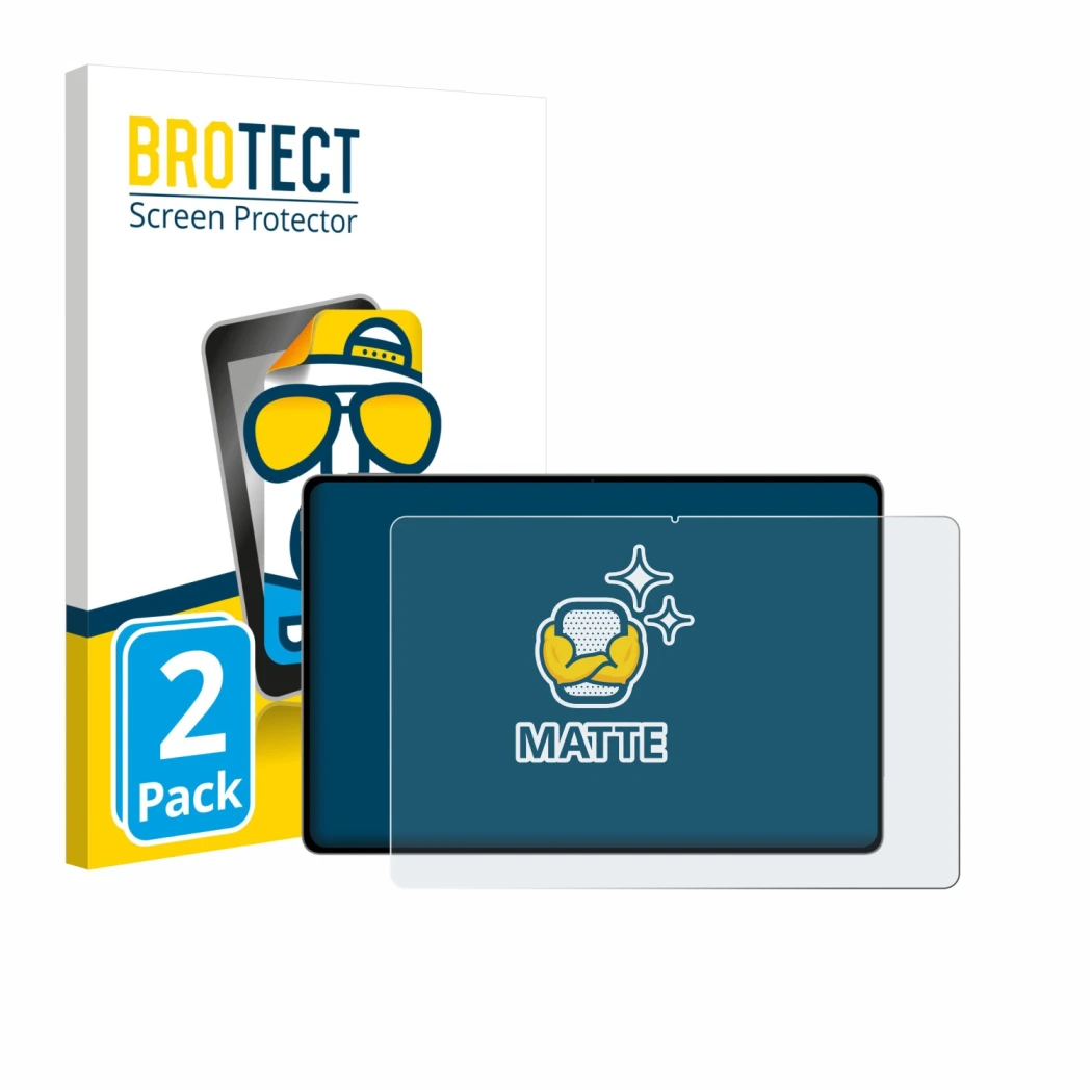 Front side of a product packaging with the brand logo BROTECT. Next to it is the device Honor Magicpad 4 12.3