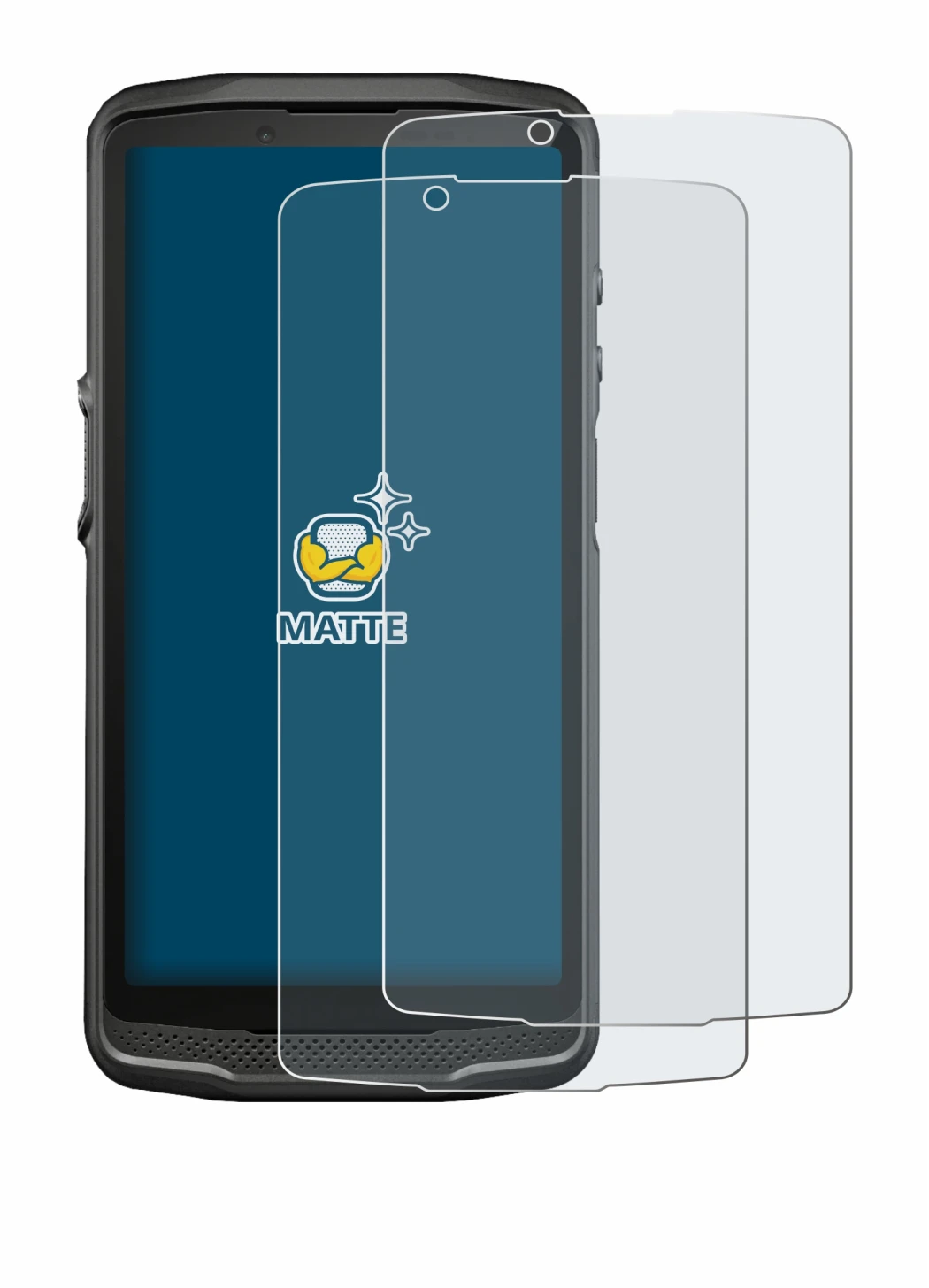 Image of the device Crosscall Core M6 with a wide variety of screen protectors.