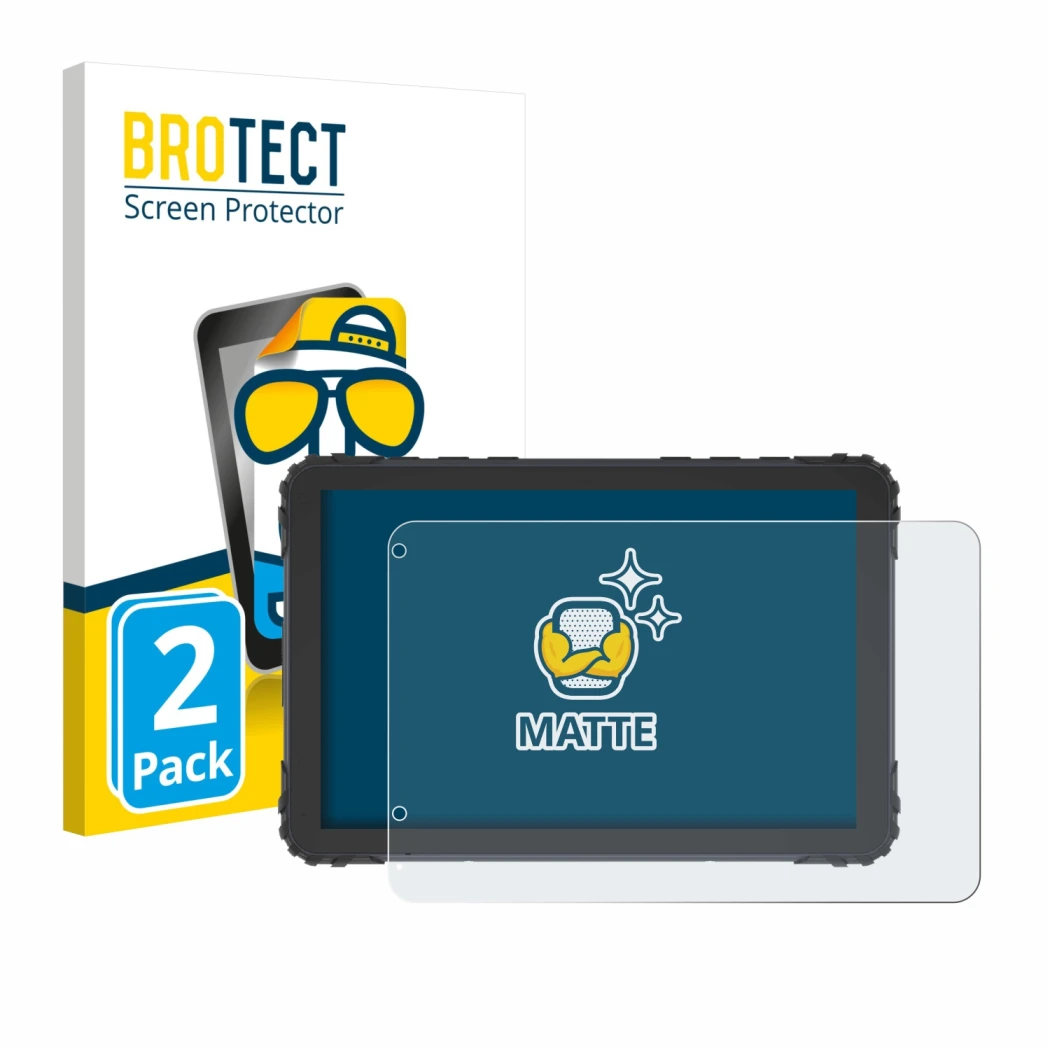 Front side of a product packaging with the brand logo BROTECT. Next to it is the device DMD T880X 8