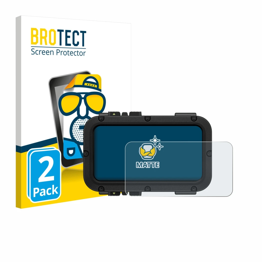 Front side of a product packaging with the brand logo BROTECT. Next to it is the device Suunto Nautic shown with the correspon