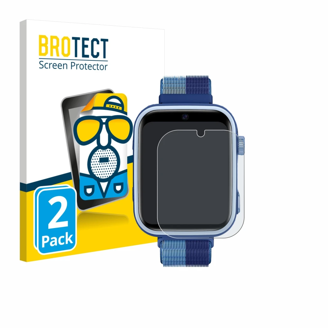 Front side of a product packaging with the brand logo BROTECT. Next to it is the device Oliimptek T45 shown with the correspon