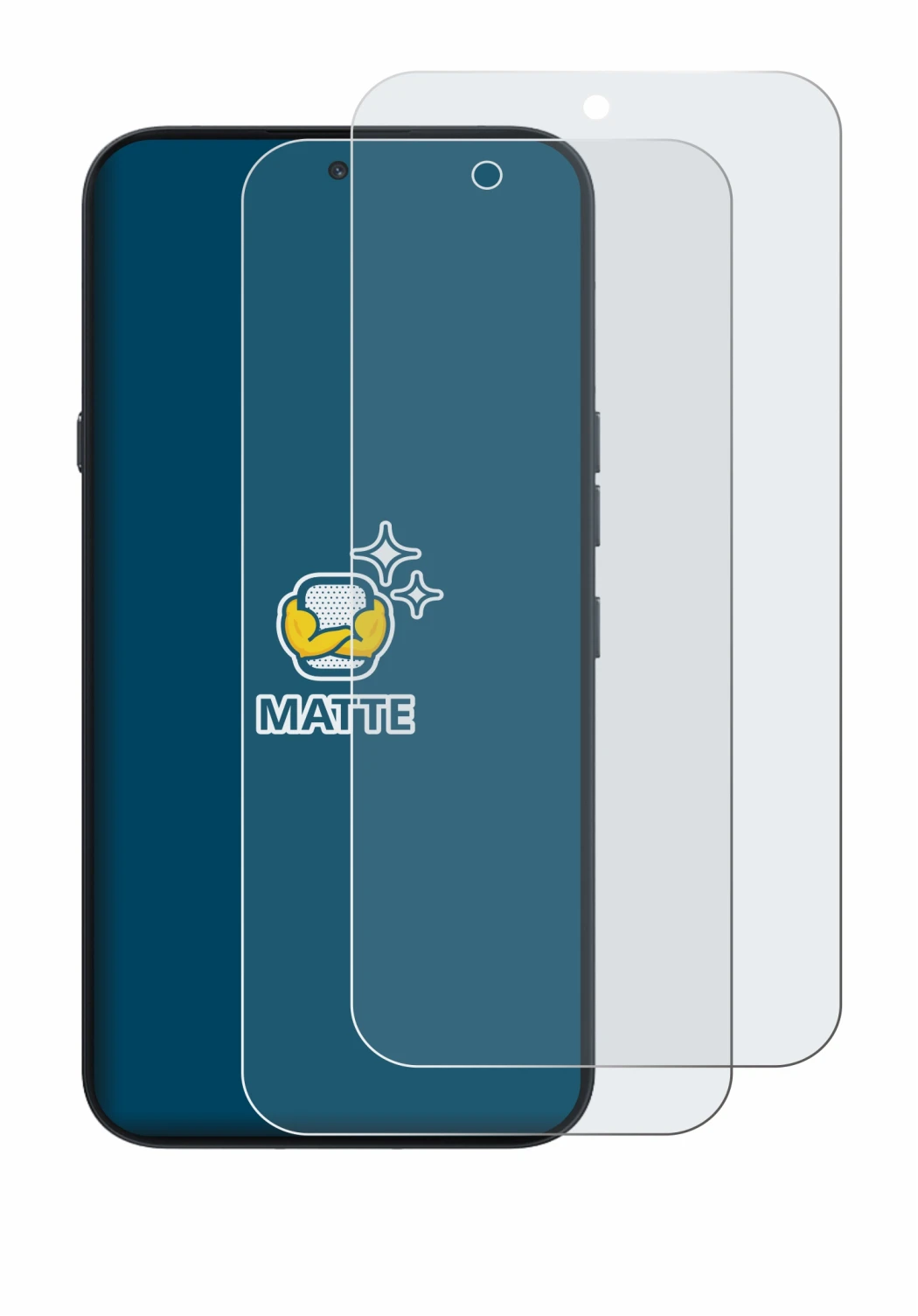 Image of the device Nothing Phone (4a) Pro with a wide variety of screen protectors.