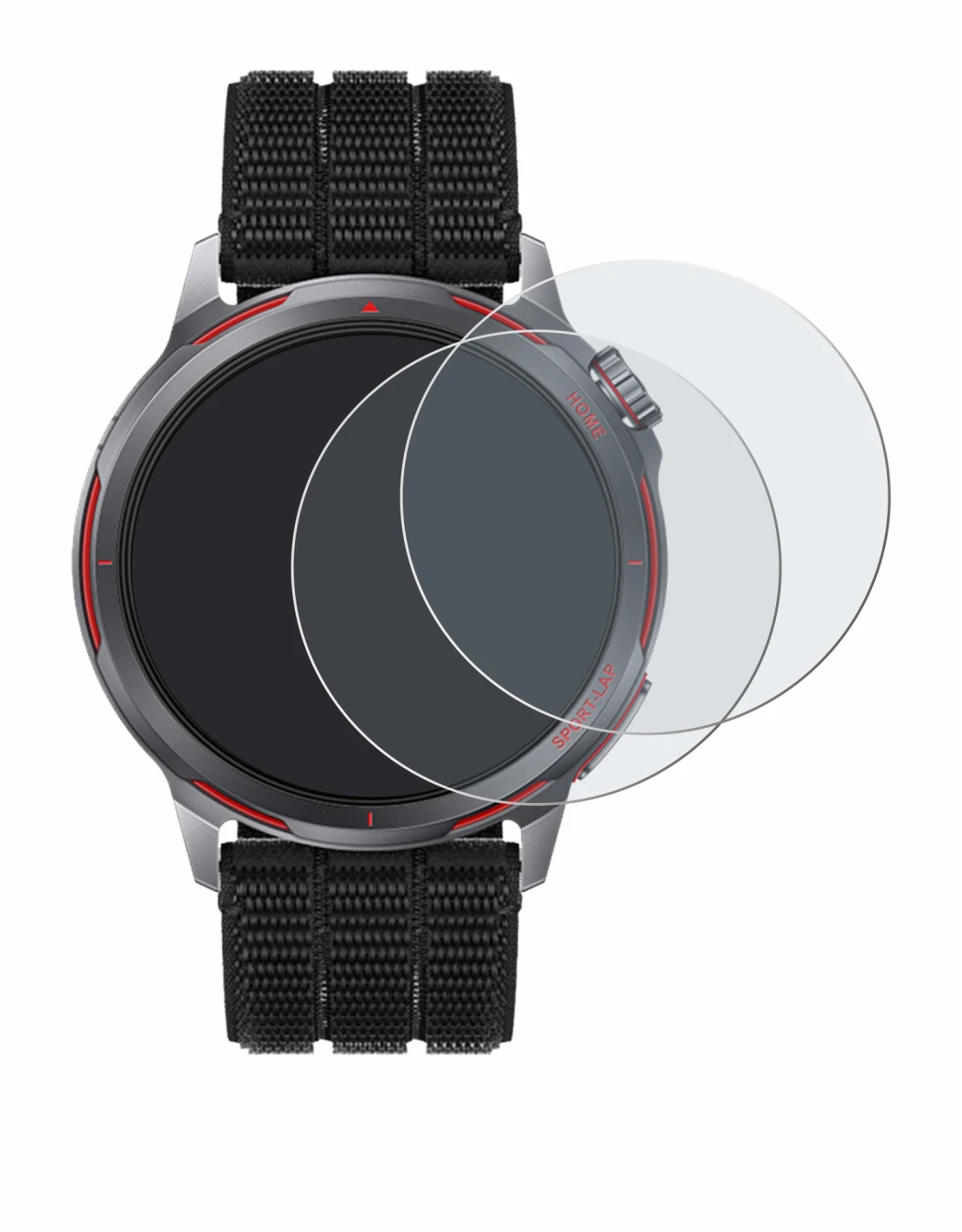 Image of the device Huawei Watch GT Runner 2 with a wide variety of screen protectors.