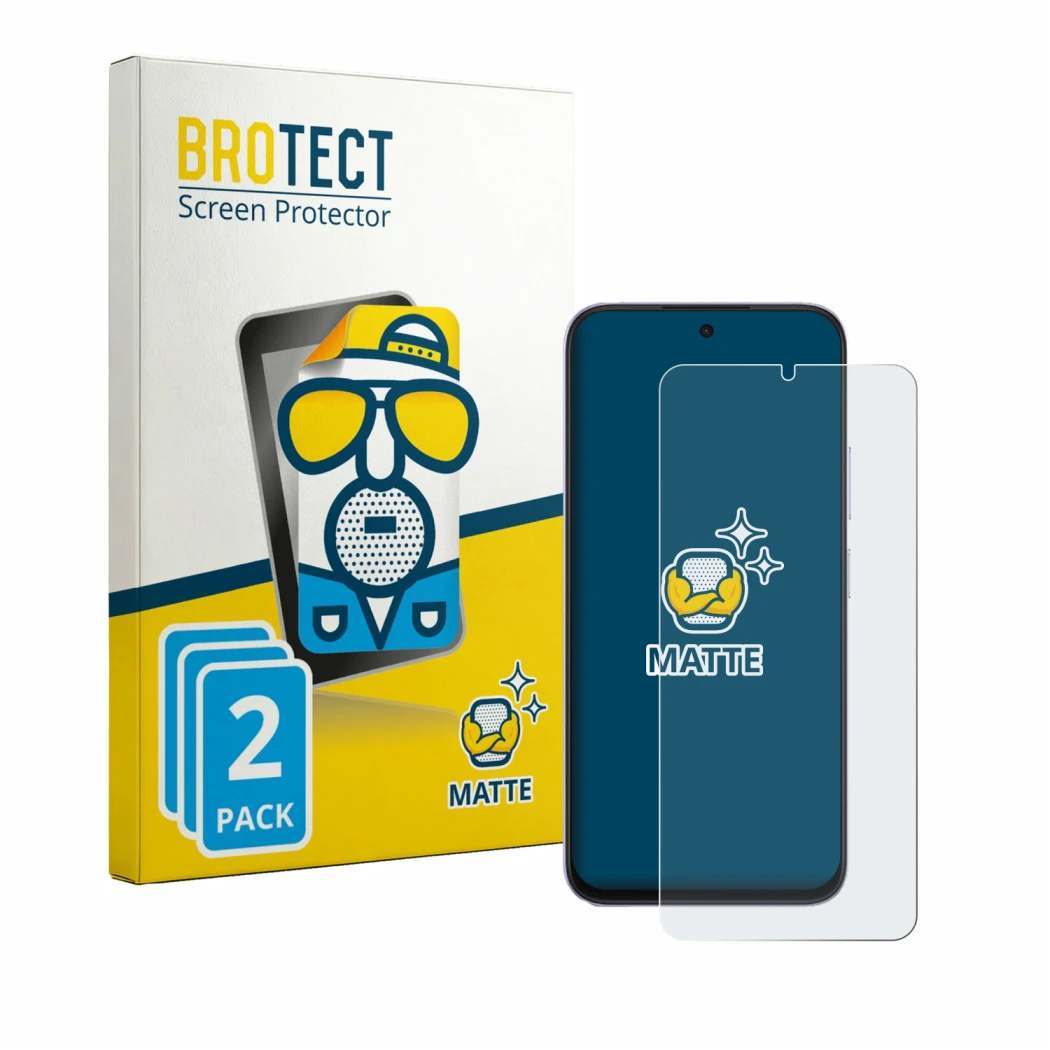 Front side of a product packaging with the brand logo BROTECT. Next to it is the device Honor Play 80 shown with the correspon