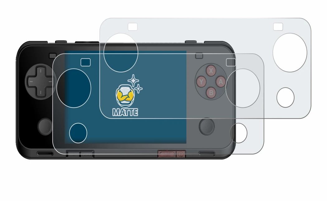 Image of the device Ayaneo Pocket ACE with a wide variety of screen protectors.