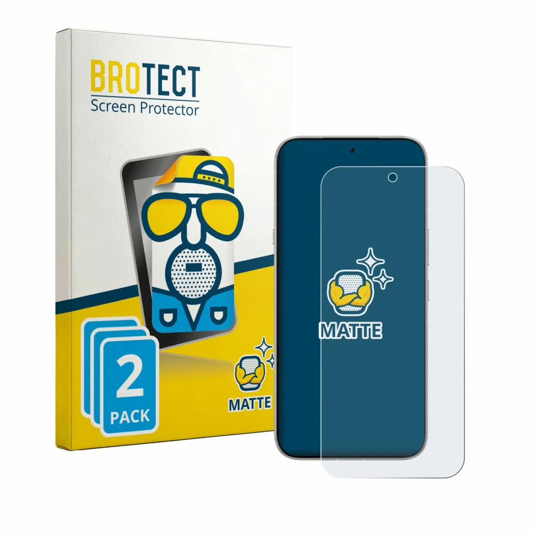 Front side of a product packaging with the brand logo BROTECT. Next to it is the device Infinix Note 60 shown with the corresp