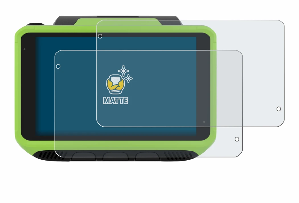 Image of the device Zebra WT6400 with a wide variety of screen protectors.