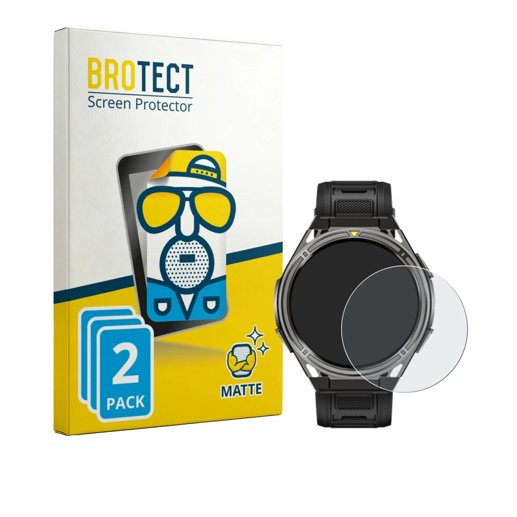 Front side of a product packaging with the brand logo BROTECT. Next to it is the device Cubot GT5 shown with the corresponding