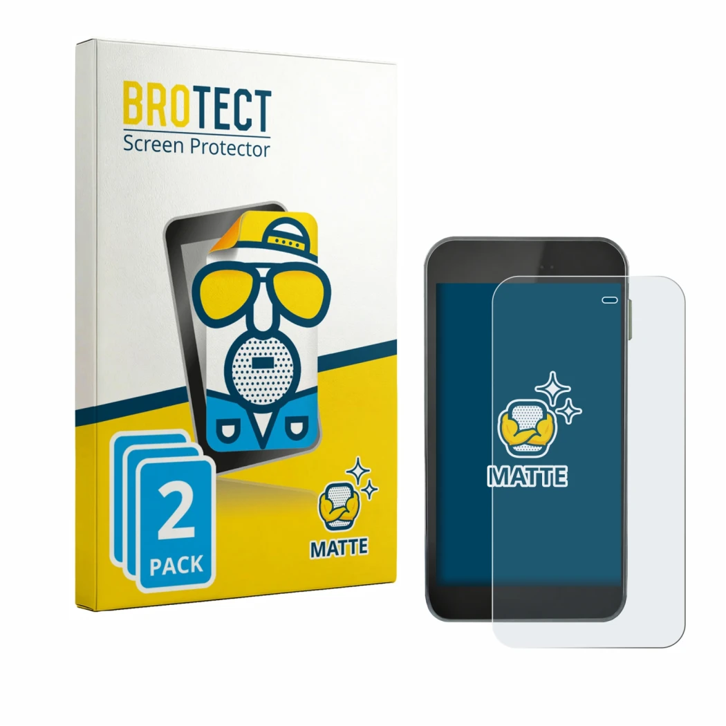 Front side of a product packaging with the brand logo BROTECT. Next to it is the device Equil S Patch 300U shown with the corr