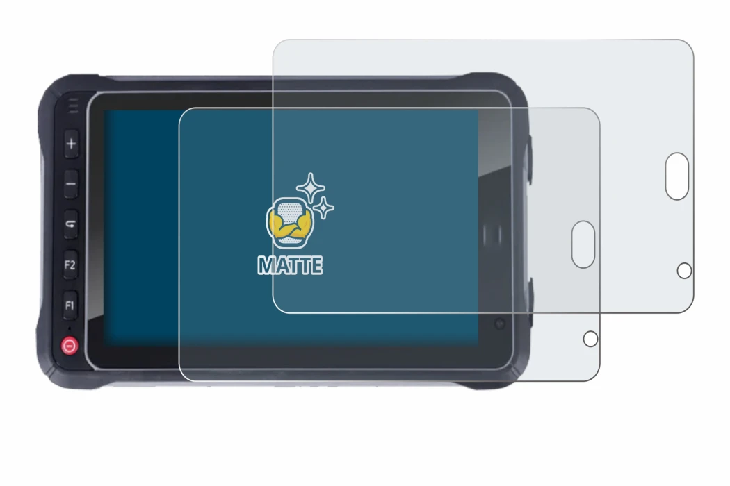 Image of the device Hugerock X72 with a wide variety of screen protectors.