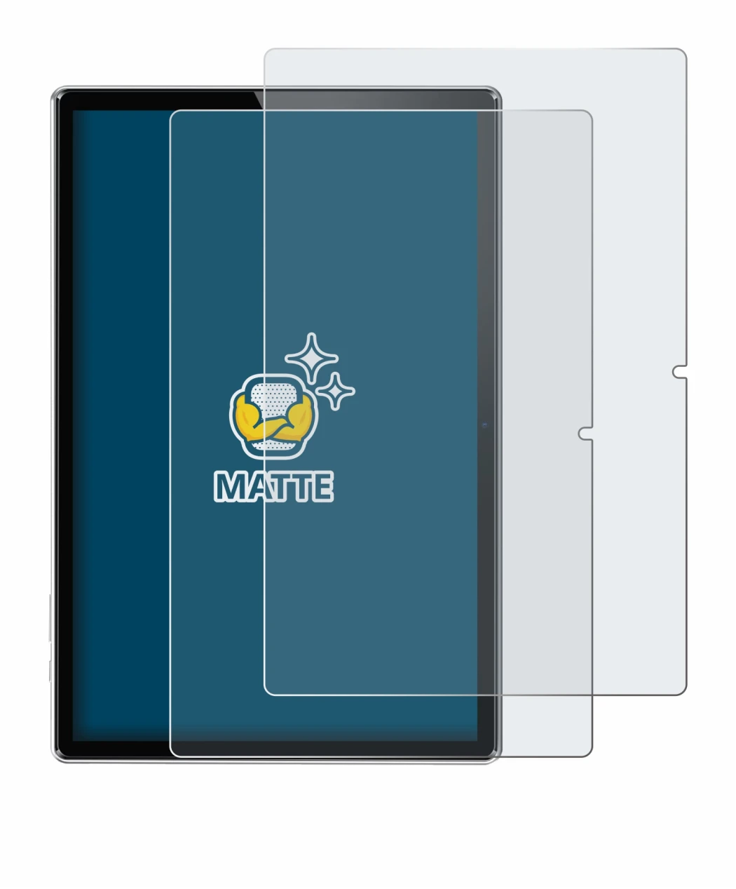 Image of the device Simplori T18 with a wide variety of screen protectors.