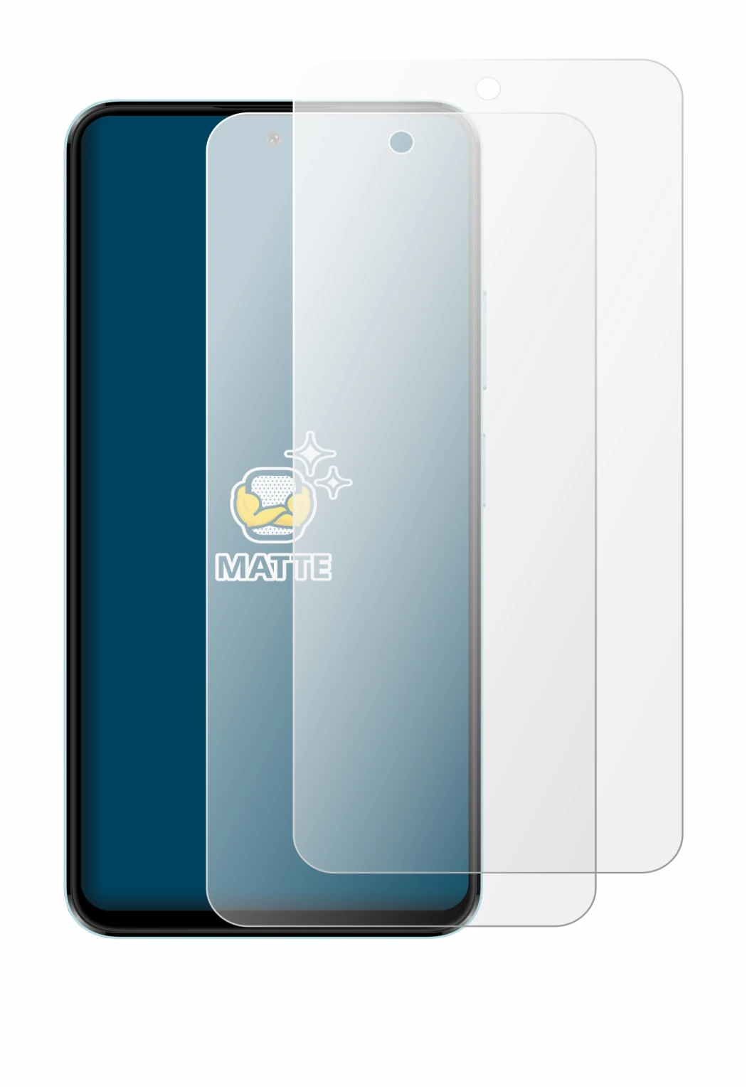 Image of the device HMD Luma with a wide variety of screen protectors.