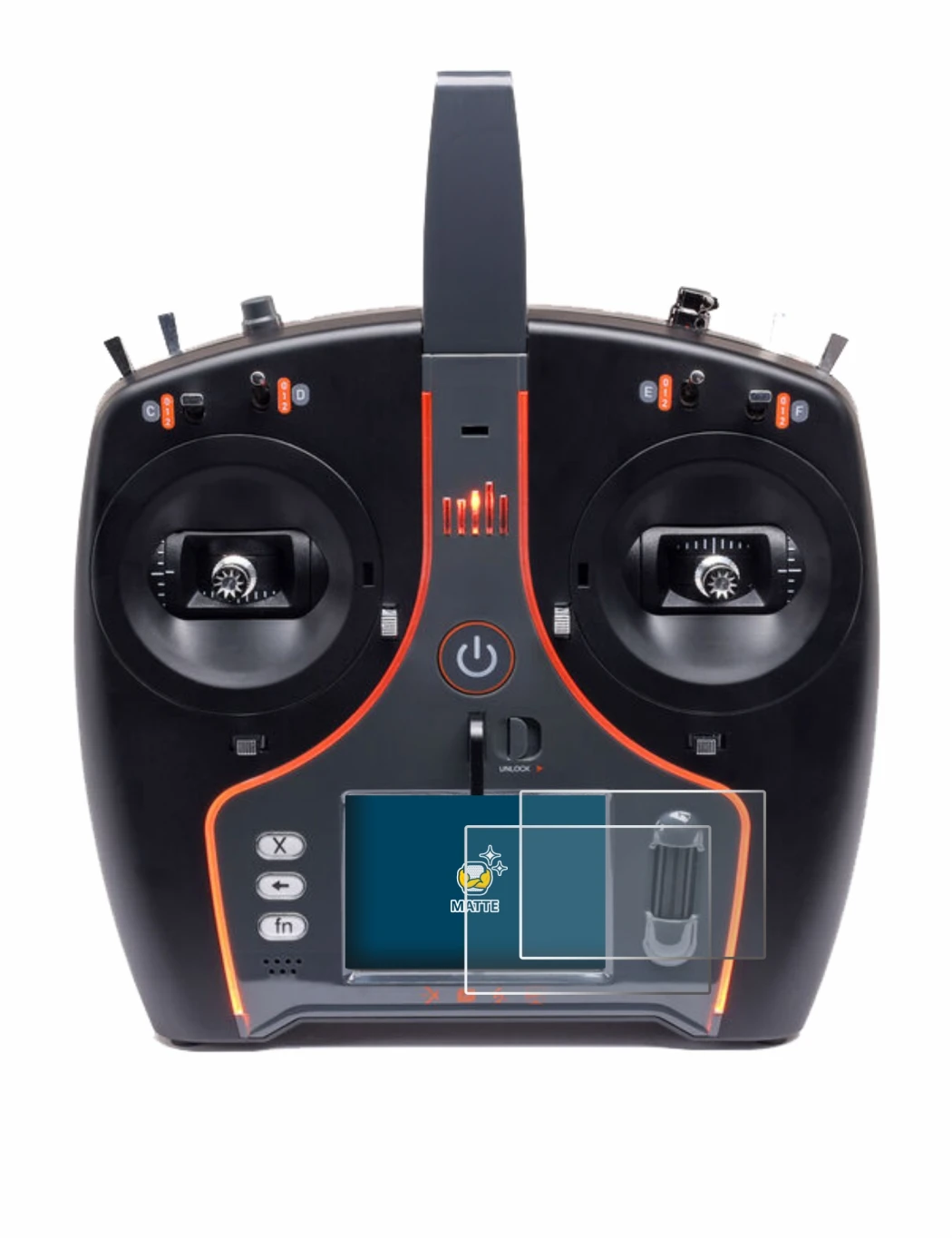Image of the device Spektrum NX7e Plus with a wide variety of screen protectors.