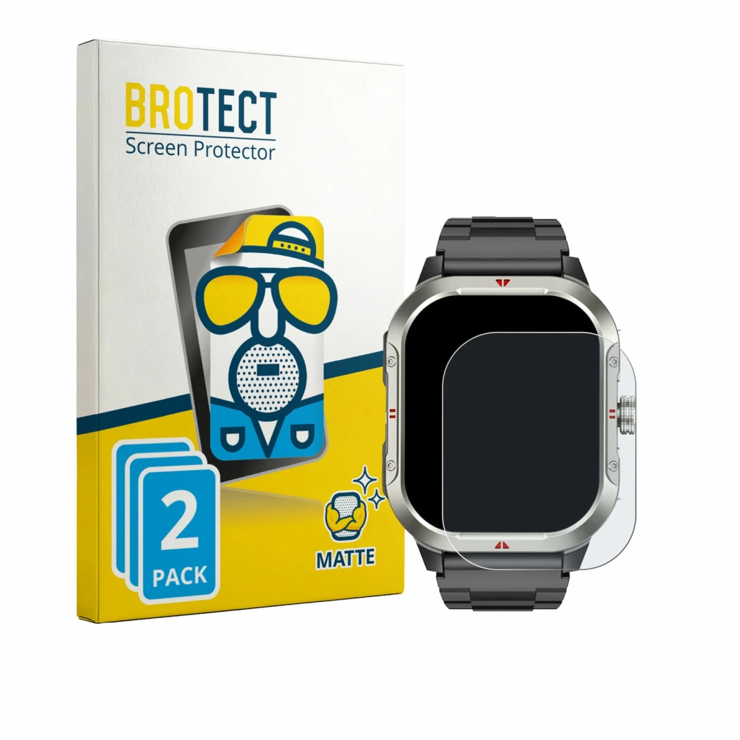 Front side of a product packaging with the brand logo BROTECT. Next to it is the device Jugeman V10 2.06